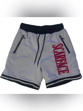 Shoe Palace SCARFACE Gray Red Black Athletic Mesh Shorts Limited Release Men’s M